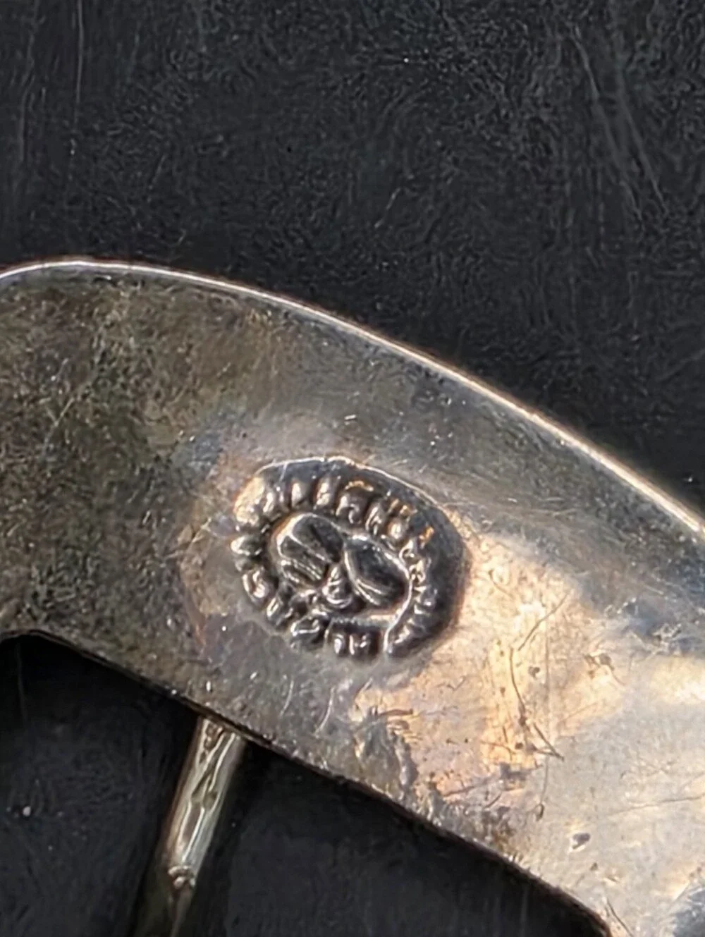 Vintage MEX 925 Sterling Silver Engraved Western Belt Buckle Eagle Assay Mark